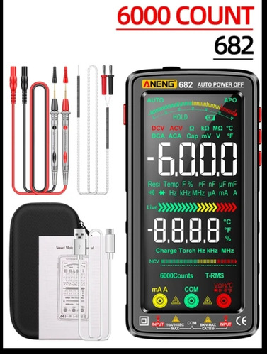 Multímetro Recargable Aneng 682 Pantalla Lcd Inteligente 