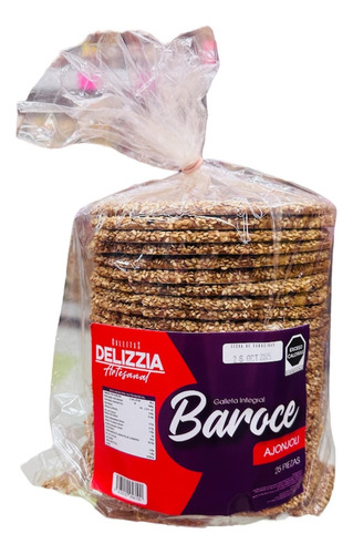 Galletas Integral Delizzia Artesanal Ajonjolí 25pz De 20g