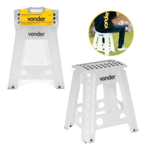 Banqueta Plástica Dobrável 450mm Vonder