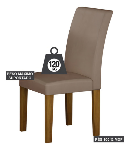 Conjunto Sala De Jantar Mesa Com 4 Cadeiras Napoli Leifer