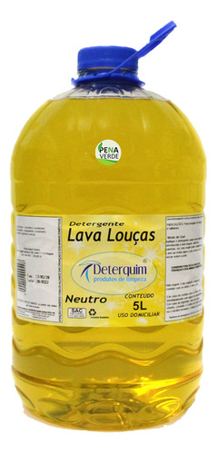 Detergente Lava Louças 5l Deterquim Louças Talheres Panelas