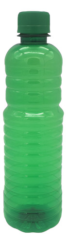 Botella Pet Verde Anillada 500ml Tapa Seguridad (10 Pzas)