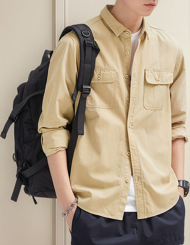 Camisa Casual De Algodón Para Hombre, Sobrecamisa, Camisas C