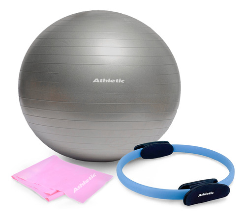 Pelota Pilates 65cm+ Anillo Pilates+ Banda Elástica Athletic