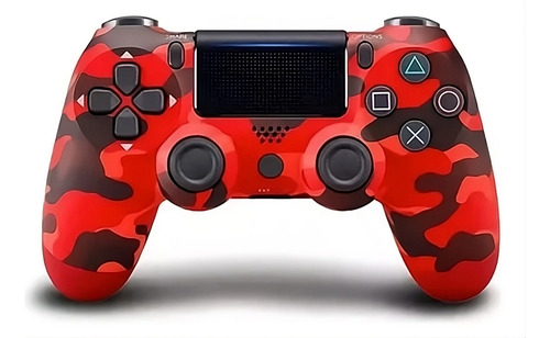 Joystick Para Ps4 Camuflado Rojo Red Juego Batalla Rojo