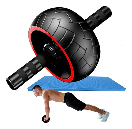 Roda Abdominal Larga Fitness MBFit Polipropileno Preto 120kg Anti...