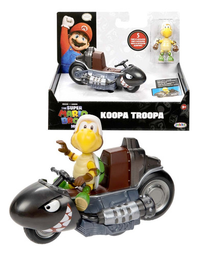 Nintendo Mariokart Super Mario Koopa Racer Carro Con Figura Color Negro Personaje Koopa Troopa