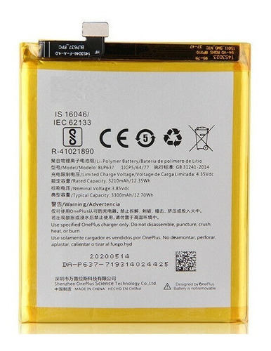 Batería Para Oneplus 5t A5010 Blp637 3300mah