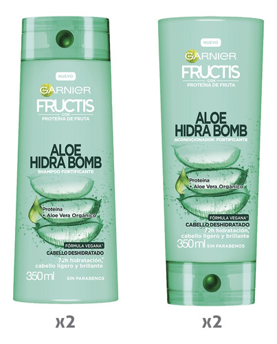 Pack Frutis Aloe Hidra Bom 2 Shampoo 350ml + 2 Bálsamo 350ml