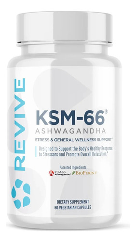 Revive Ksm-66 Manejo Del Estres 60 Capsulas Sin Sabor