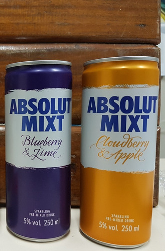  Vodka Absolut Mixt Latas 2x 250ml- Raras Colecao