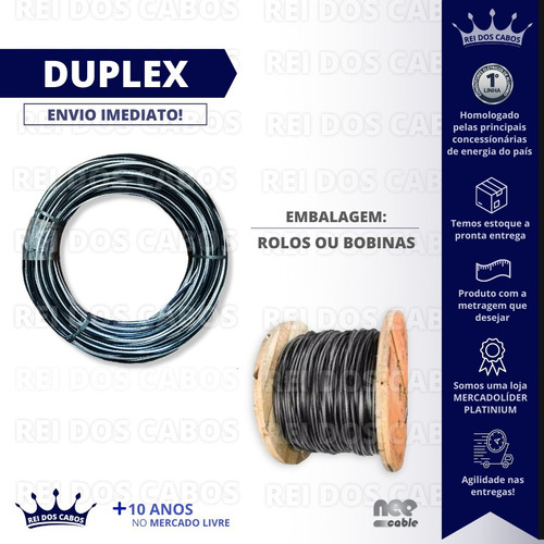 Cabo Duplex 16mm 2 X 16 Aluminio Com 2500 Metros