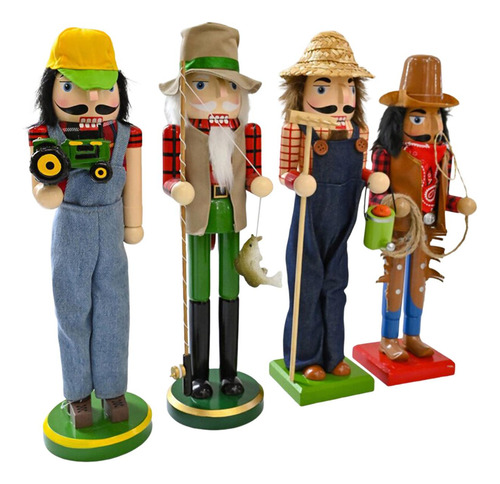 Cascanueces De Madera Decoración Navideña Mesa Vaquero