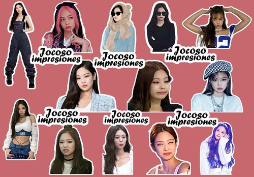 Stickers Jennie Black Pink (resistentes Al Agua) X 13 U