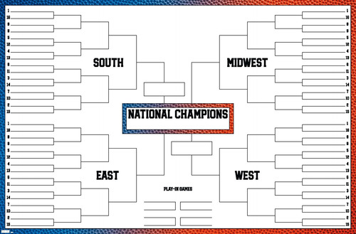 Cuadro Mural Trends International Collegiate 68 Team Bracket