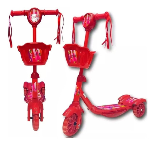 Monopatin Infantil Scooter Con Luces,sonidos Y Canasta