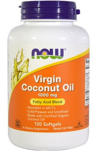 Óleo De Coco Tcm Virgem Orgânico Frio Importado 120 Cáps Now
