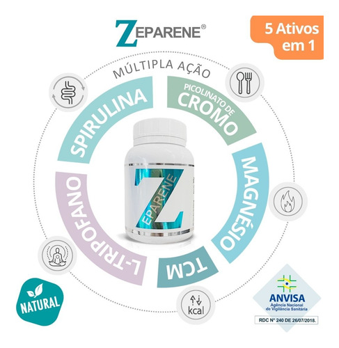 Kit 3 - Zeparene Emagrecedor Natural - Kit Com 180 Cápsulas