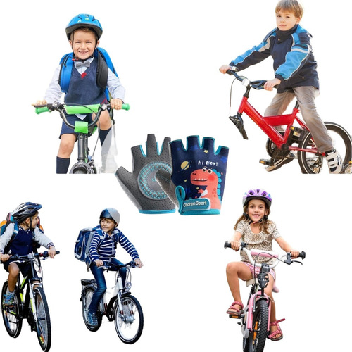Guantes Para Niños Moto Bicicleta Sin Dedos Talla M - L