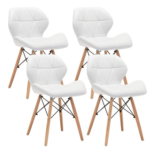 Pack 4 Sillas Eames Acolchada / Blanco