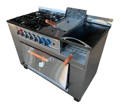 Imagen 3 de 6 de Cocina industrial Tecno Calor 1150 a gas 4 hornallas puerta ciega