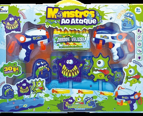 Imagem 3 de 3 de Jogo Monstros Ao Ataque Lançador Estilo Nerf Brinquedo Tam M
