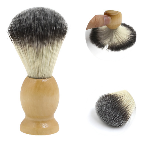 Mango De Madera Color Beige Claro Barba Tejón Pelo Afeitarse