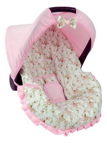 Capa Bebê Conforto+carrinho+redutor - Floral Bege