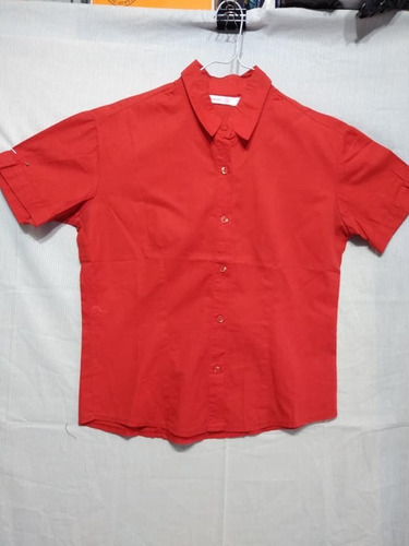 Blusa Tipo Camisa Mangas Cortas Tramps  Color Rojo Talle S