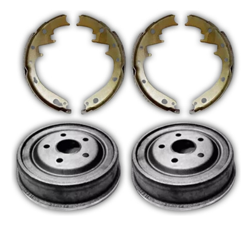 2 Campanas + 4 Zapatas Traseras De Freno Para Ford Falcon 