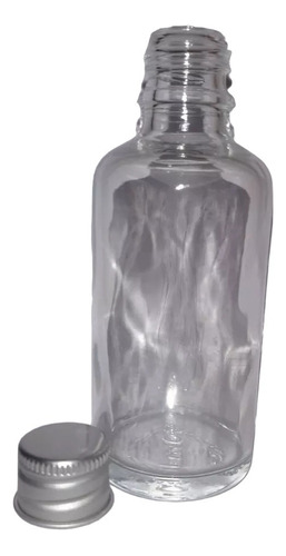 Frasco De Vidrio Transparente 100ml Tapa De Aluminio Packx10