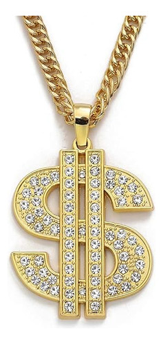 Huitian Intl Cadena Oro Con Signo Dolar Collares Grande Para