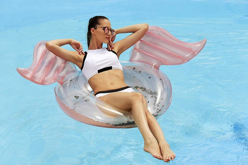 Inflable Flotador Con Alas Y Glitter Grande New Verano 2020