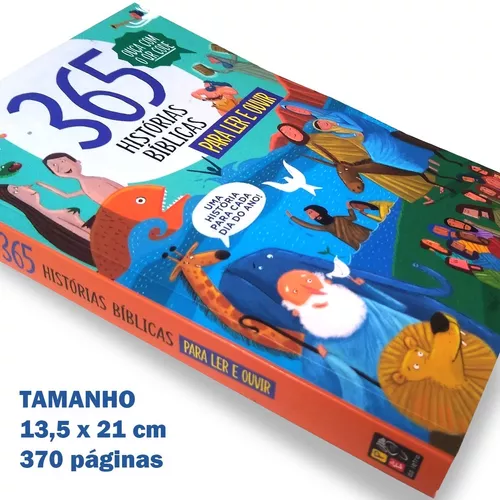 Kit 02 Livros Infantil 365 Histórias Bíblicas Para Ler e Ouvir +