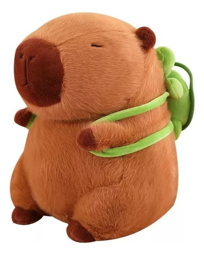 Peluche Animal Capibara Con Mochila De Tortuga 23cm Kawaii