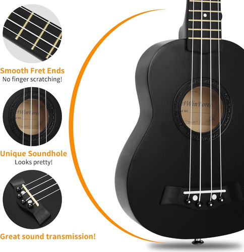 Ukelele Soprano Acústico Generic 21 Con Accesorios