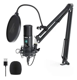 MAONO Podacst Micrófono USB, Micrófono Condensador Profesional 192KHZ/24BIT con Silencio, Ganancia para Grabación, Gamer, Streaming, YouTube, Compatible con PC Celular PS5 Mac, PM421