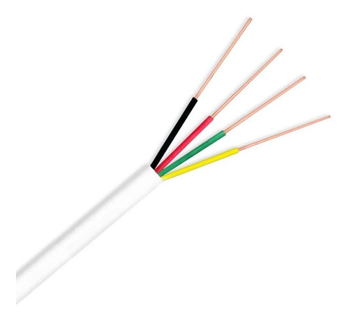 Cabo De Alarme 4 Vias 4x40 Liga Cobre 26 Awg 100 Metros Cobertura Branco