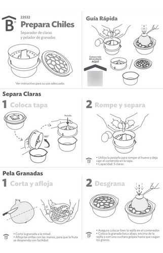 Contenedor 400 Ml Betterware Separa Claras- Pela Granadas