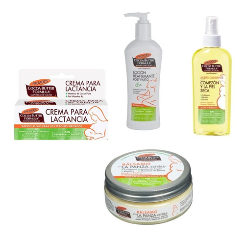 Kit Anti Estrías Y Embarazo Bálsamo Crema Loción Y Aceite