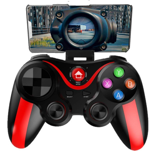 Controle Bluetooth Lehuai Lh-9089 Celular Gamer - Realengo Cor Preto/Vermelho