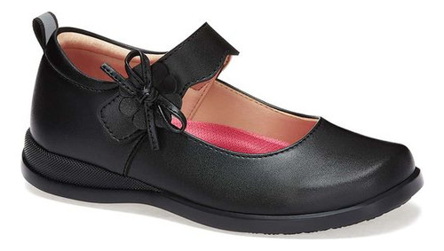 Zapatos Mocasines Escolar W36789pr Andrea Kids Moños Negro