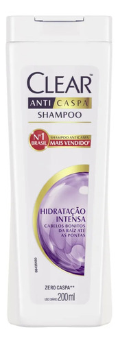 Shampoo Anticaspa Hidratação Intensa 200ml Clear