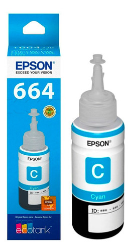 Tinta Epson 664 T644 Original Vencida 2024 Cian
