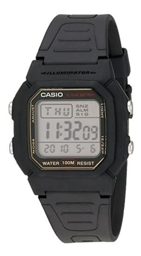 Reloj Casio Digital Deportivo Sumergible Alarma Crono W800 Color de la malla Negro Color del bisel Negro Color del fondo Negro