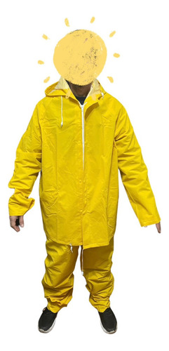 Traje De Pvc Para Lluvia Color Amarillo Con Reflectante