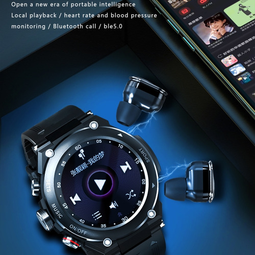 Reloj Inteligente Con Auriculares Bluetooth 2 En 1 T92 De 1,
