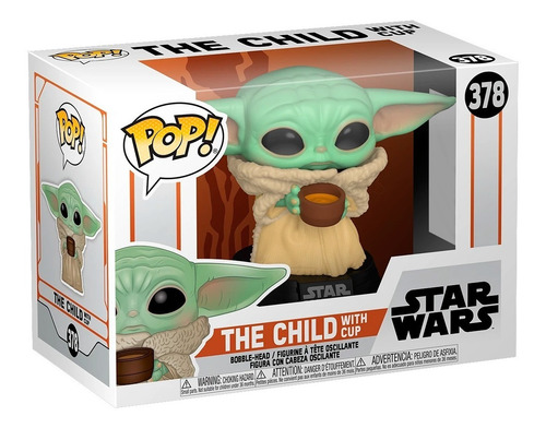 Imagem 3 de 5 de Boneco Funko Pop Star Wars Baby Yoda C/ Copo 378 - Original