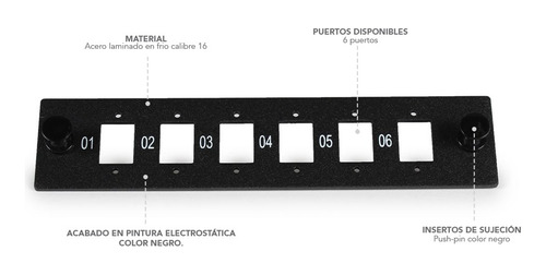 Placa P/6 Acopladores Sc Simplex O Lc Dúplex Vacía Paq. 10pz