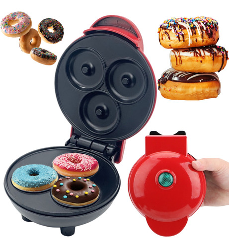Máquina Mini Donuts 3 Rosquinhas Confeitaria Waffle110v